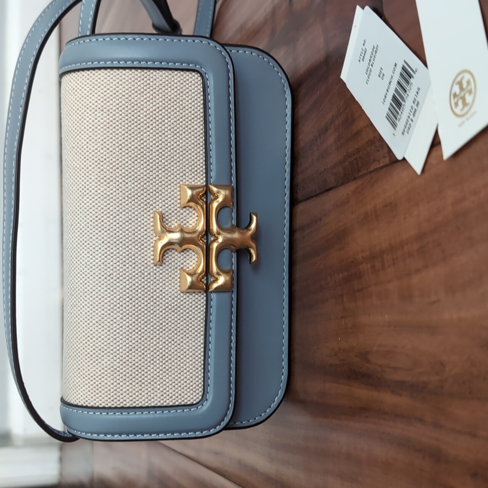 Tory Burch Cloud Blue Eleanor Crossbody + Dust Bag + Gift Bag Nwt ❤️ - Picture 6 of 12
